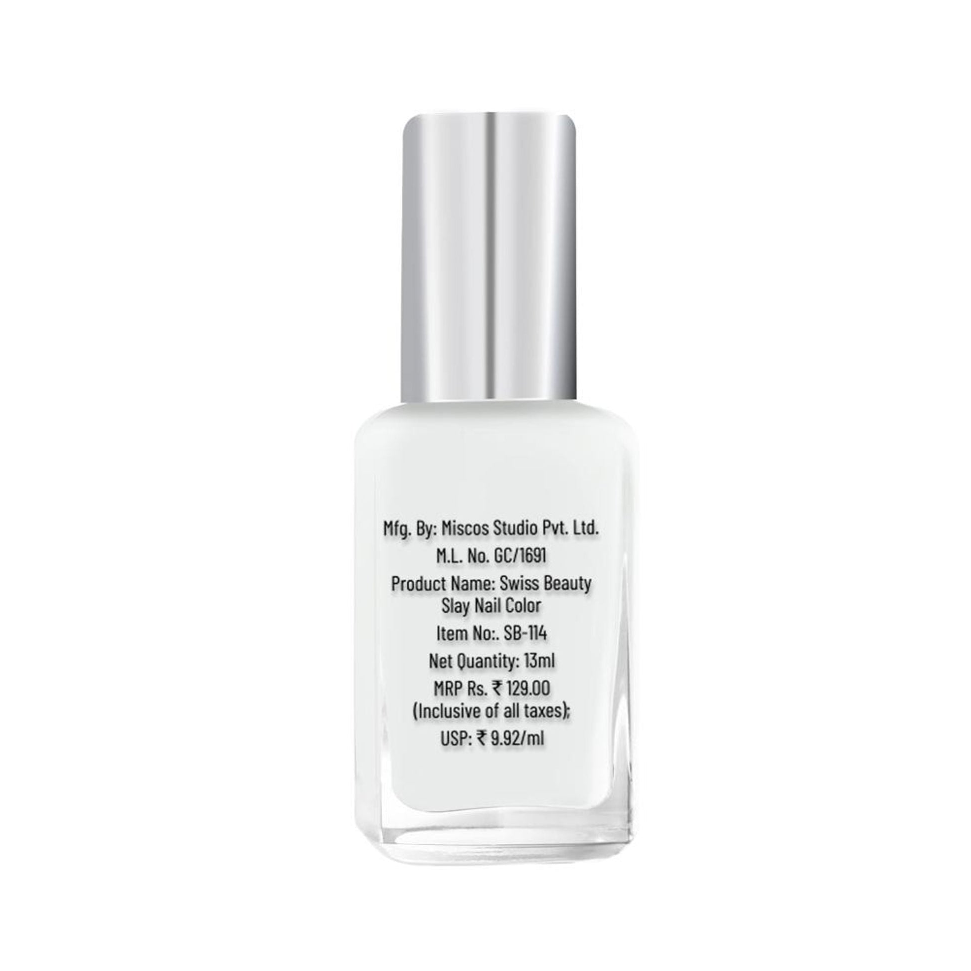 Swiss Beauty Slay Nail Color Ultra Shine Formulation - 07 Creamy Nude