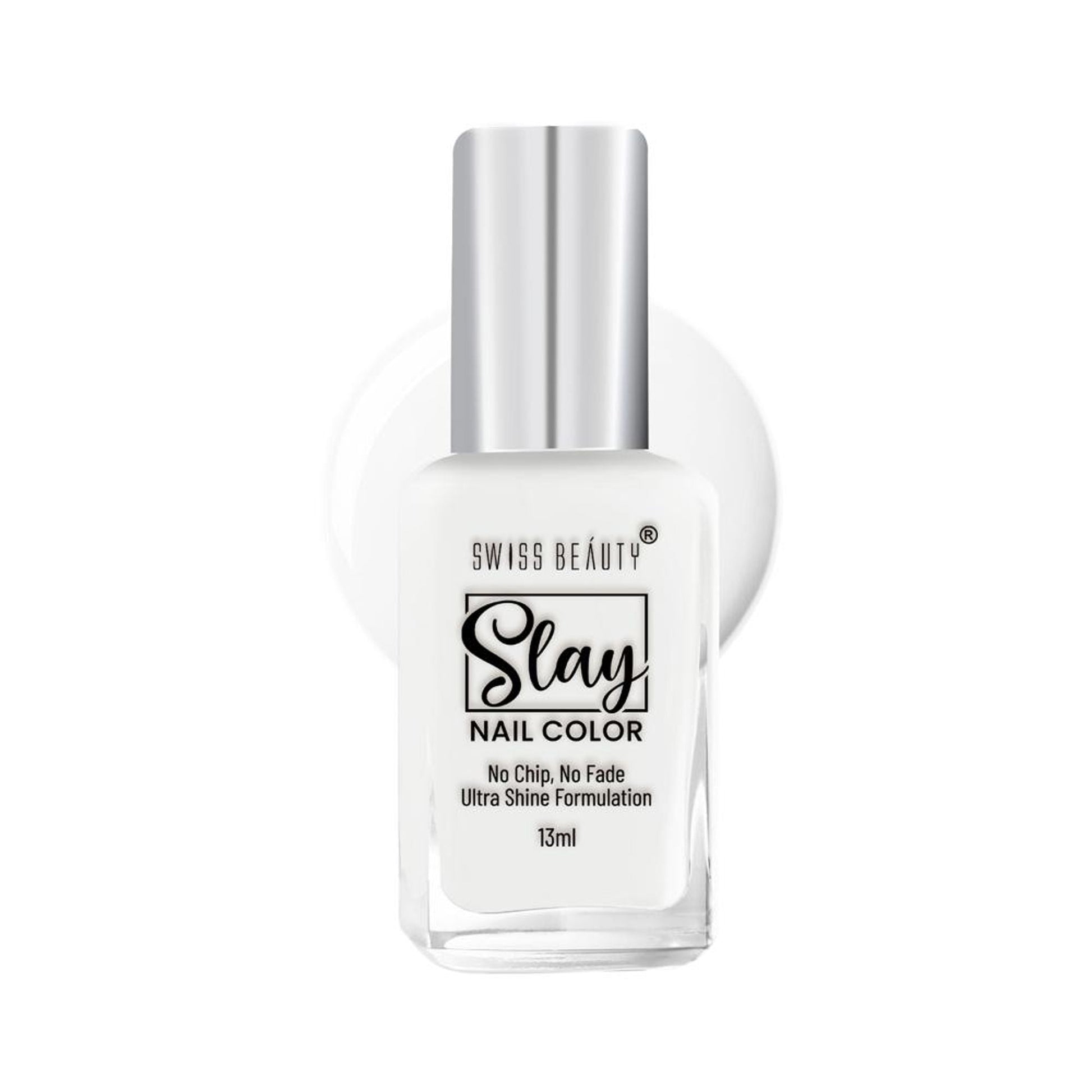 Swiss Beauty Slay Nail Color Ultra Shine Formulation - 23 Flat White