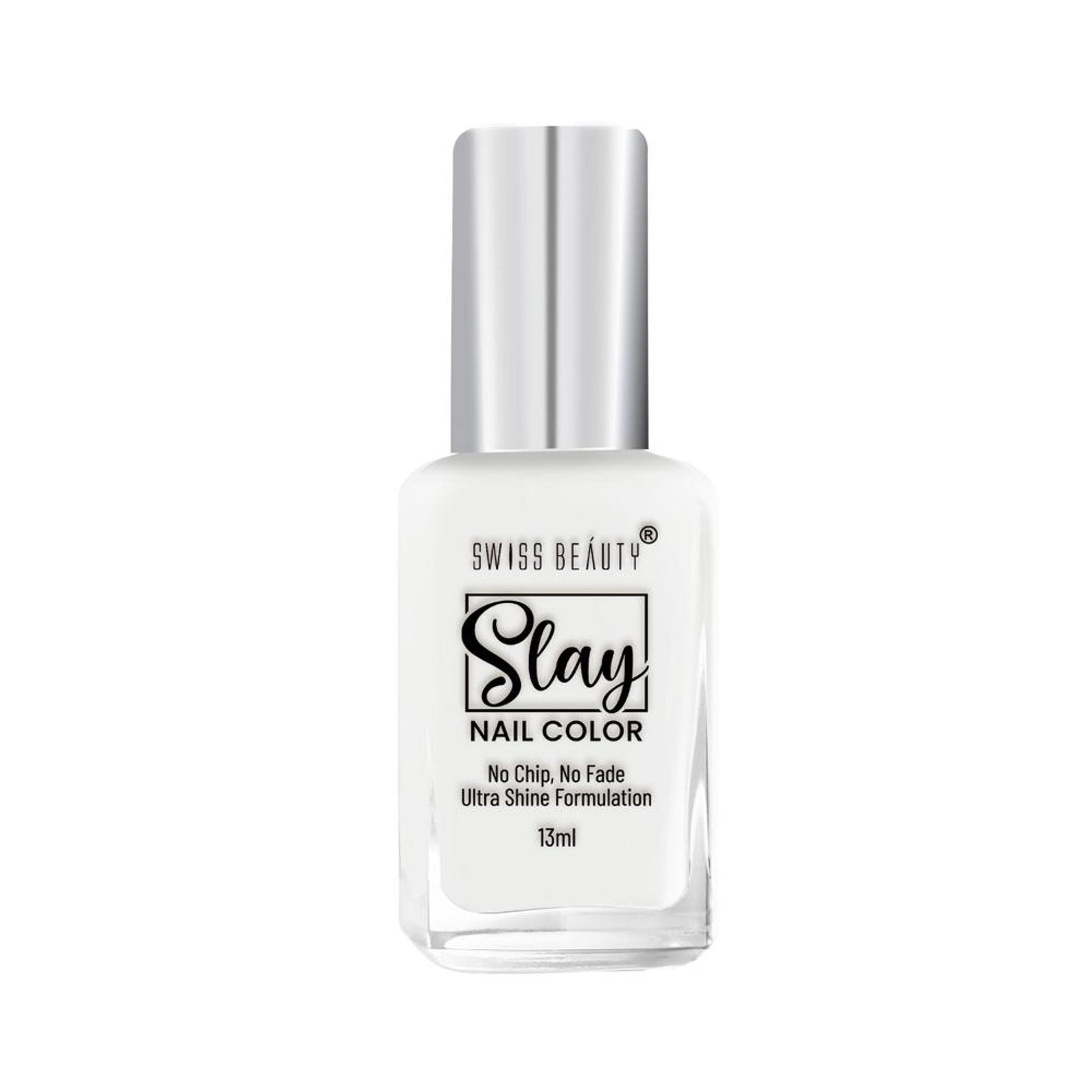Swiss Beauty Slay Nail Color Ultra Shine Formulation - 23 Flat White