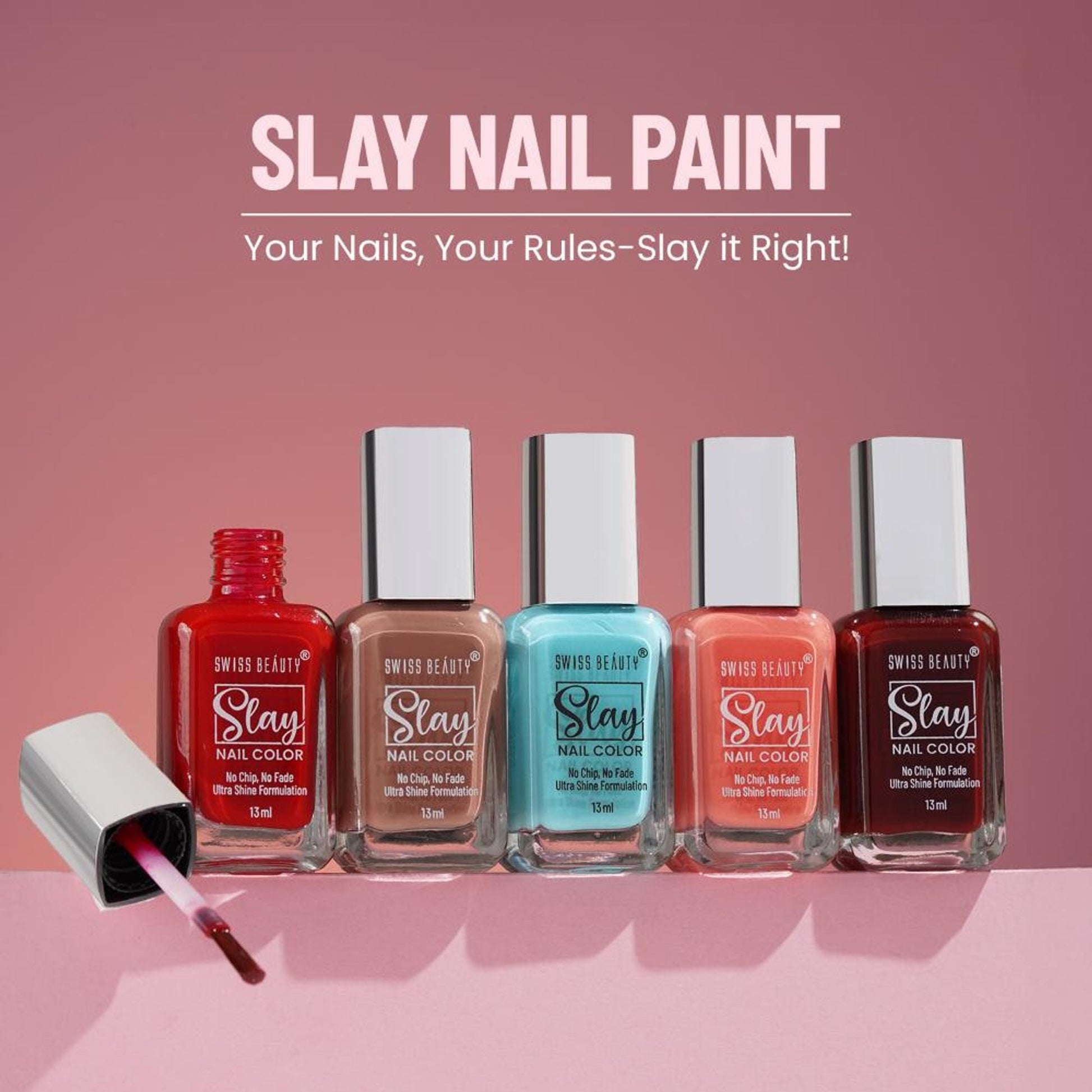 Swiss Beauty Slay Nail Color Ultra Shine Formulation - 48 Drizzle