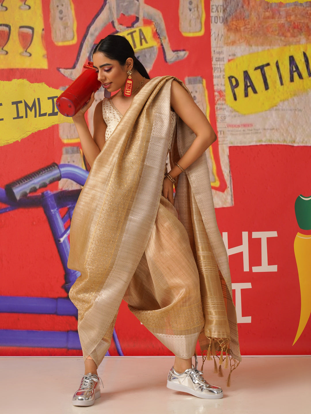 Tikhi Imli Sequinned Jute Silk Grab2Buy 