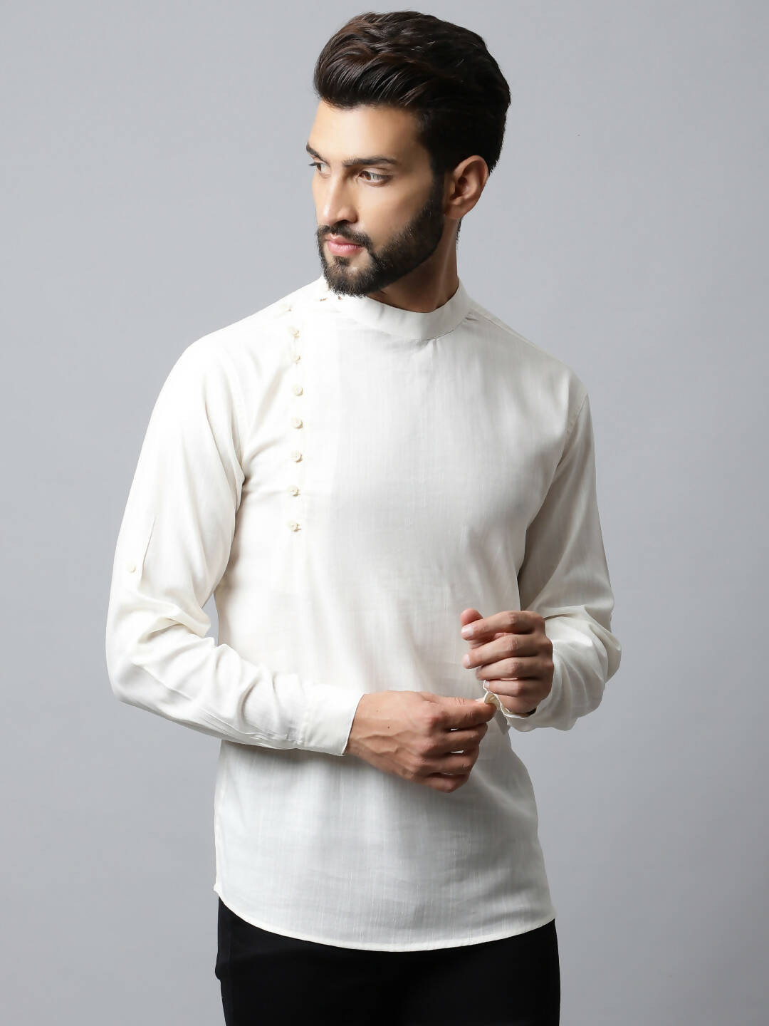 Even Apparels White Color Pure Cotton Men's Kurta With Side Placket (MMS135) 