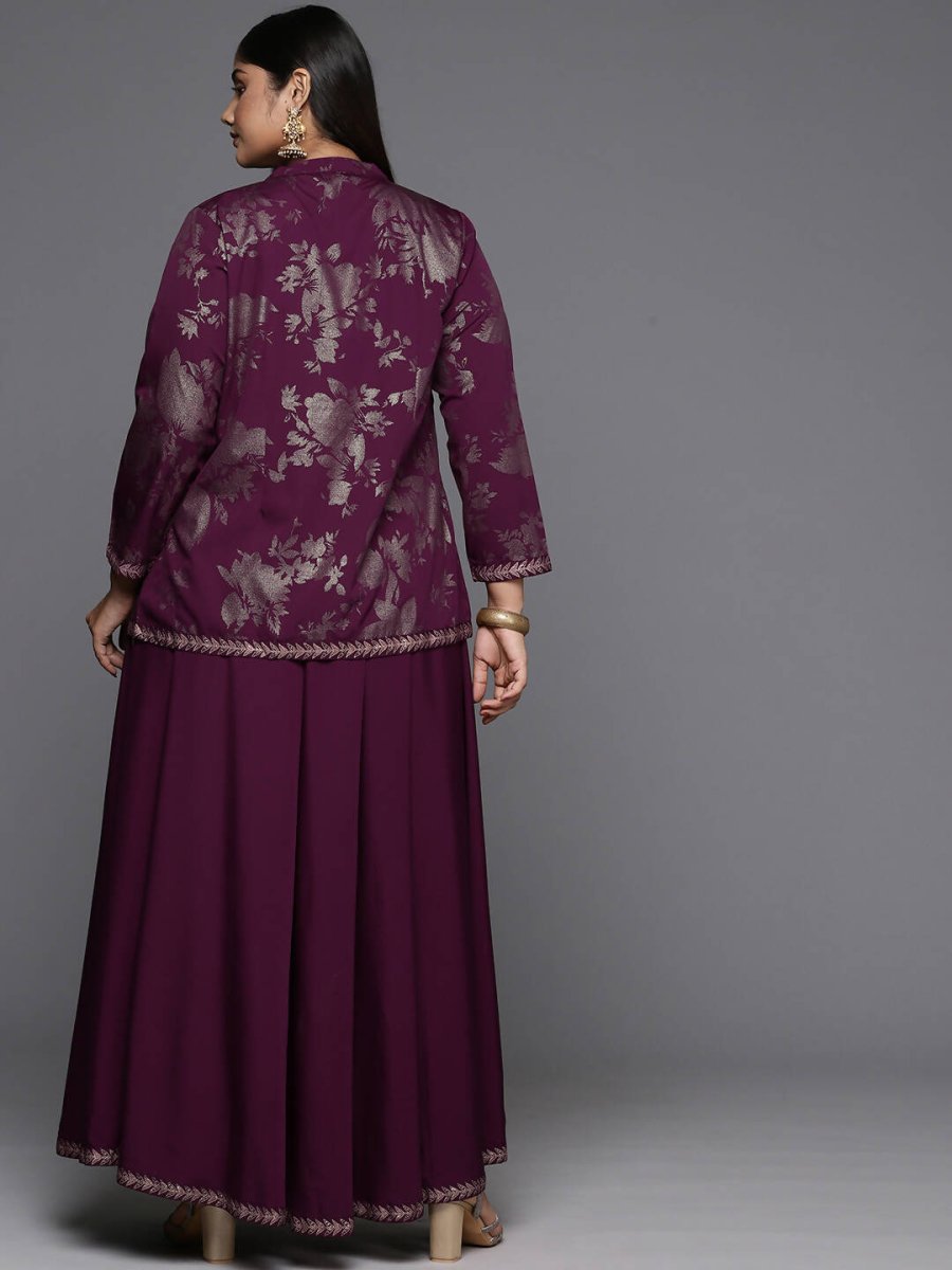 Ahalyaa Women's Traditional Wear Co-ords - Burgundy 