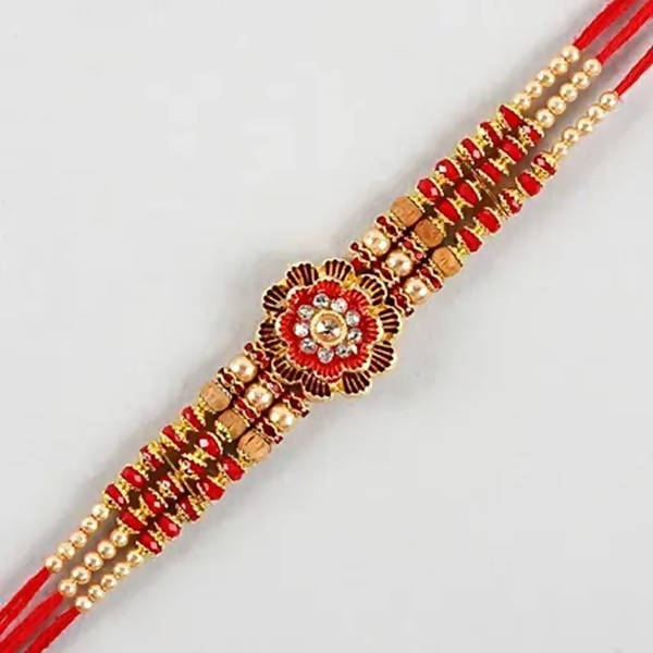 Fancy Meenakari Rakhi and Almond Treat Chocolate