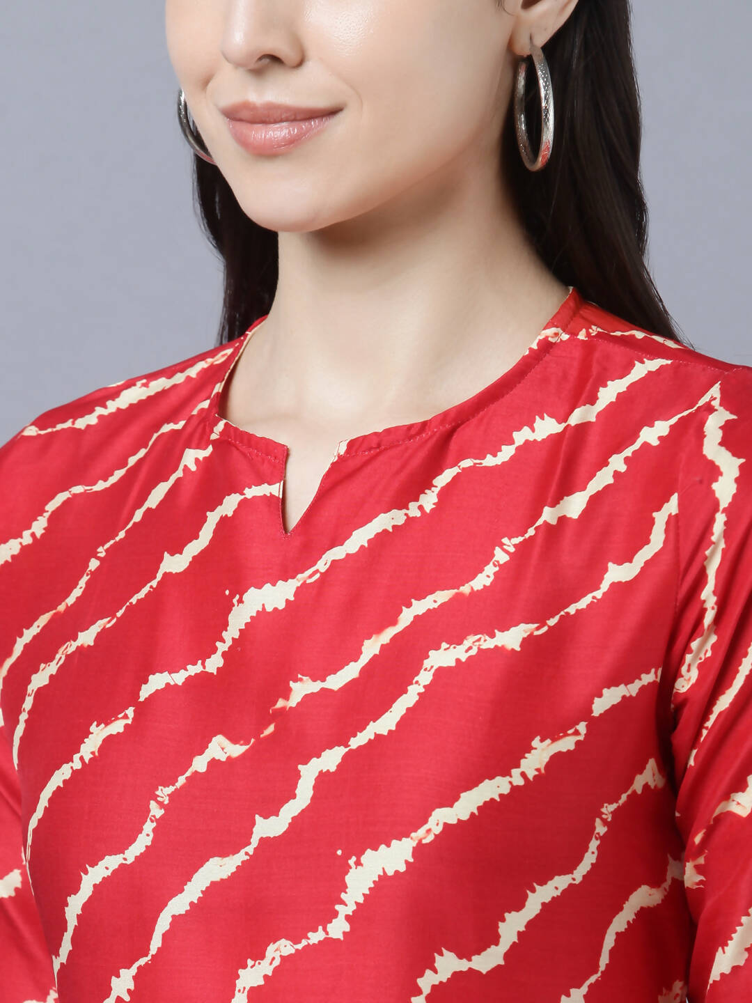 Myshka Women's Stylish Red 3/4 Sleeve Dress
