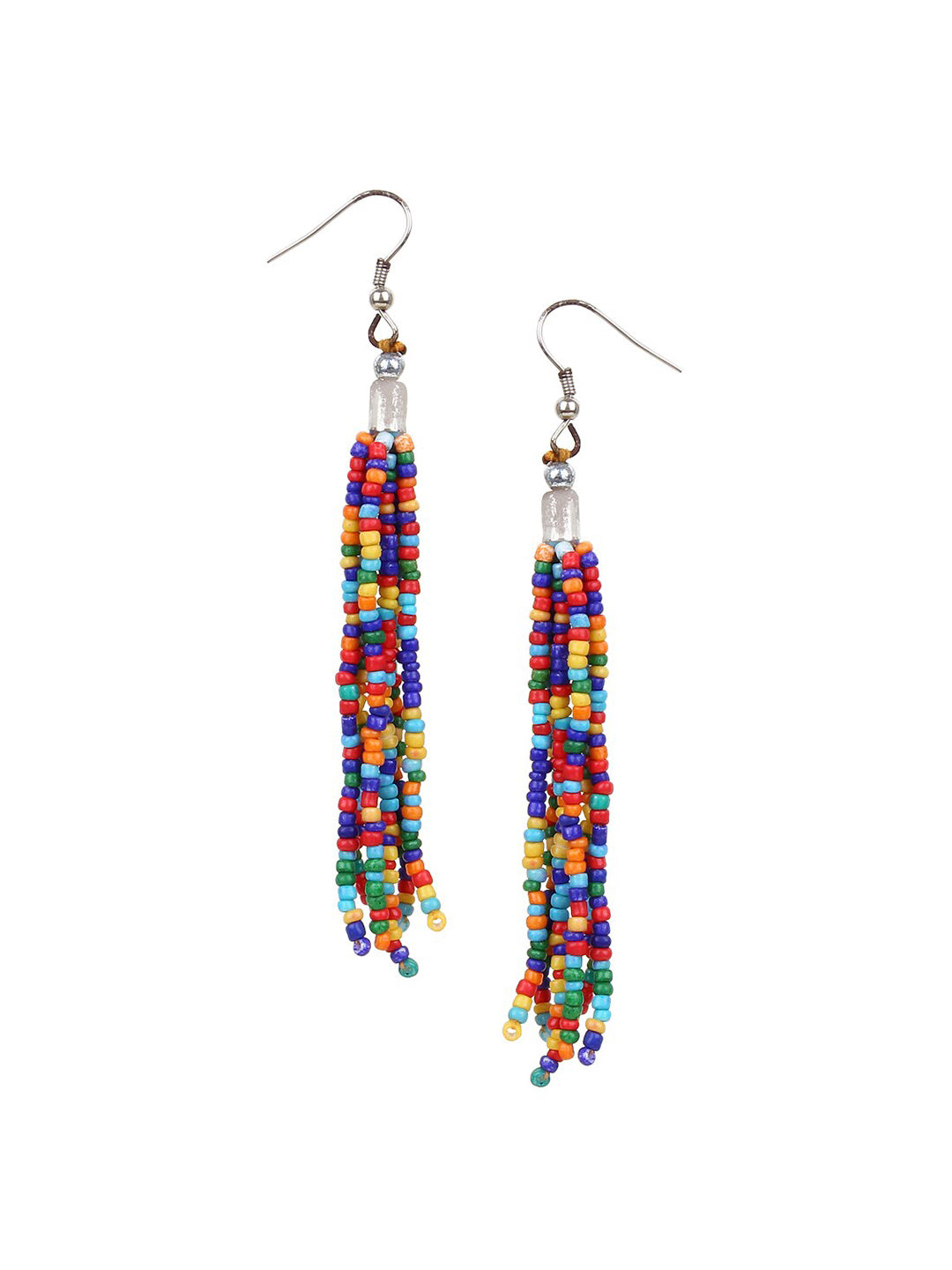 Cardinal Red & Green Beaded Multistring Necklace & Earrings Set - Grab2buy