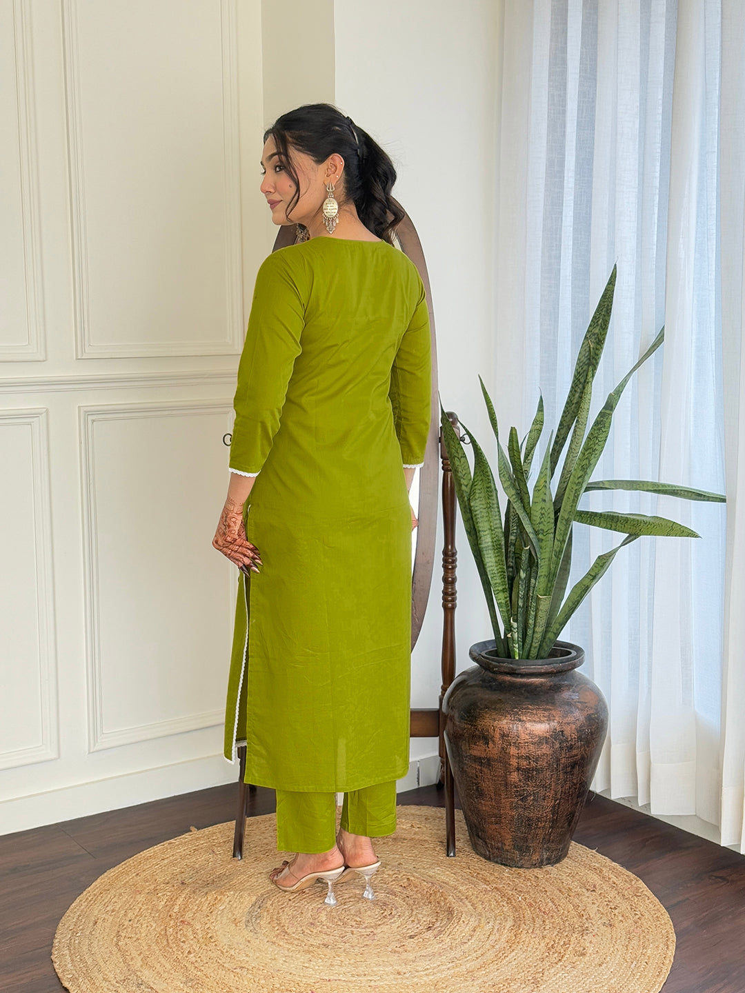 The52 Gorgeous Chikankari Work with Pure Cotton Fabric Straight Kurta, Pant and Dupatta Set 