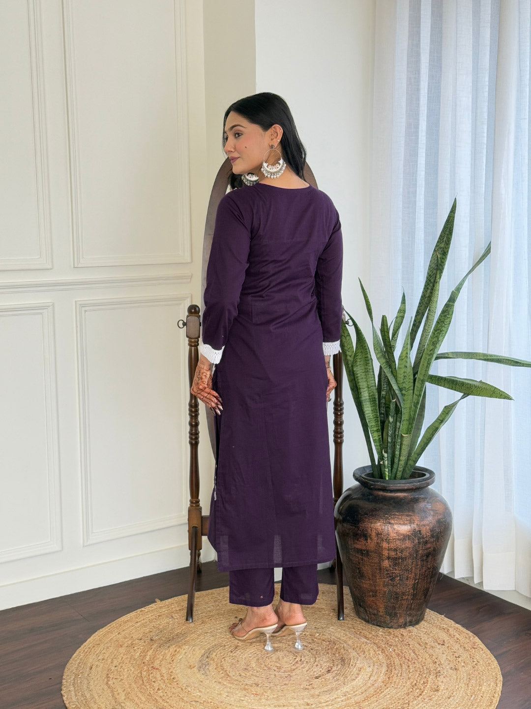 The52 Chikankari Work with Pure Cotton Fabric Straight Kurta, Pant and Dupatta Set 