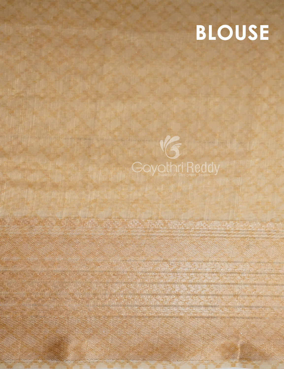 Shades of Wheat with Floral Design Semi Chanderi Grab2Buy By Gayathri Reddy Designer Studio 
