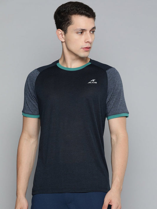 Alcis Men Colourblocked Dry Tech Slim Fit T-shirt 