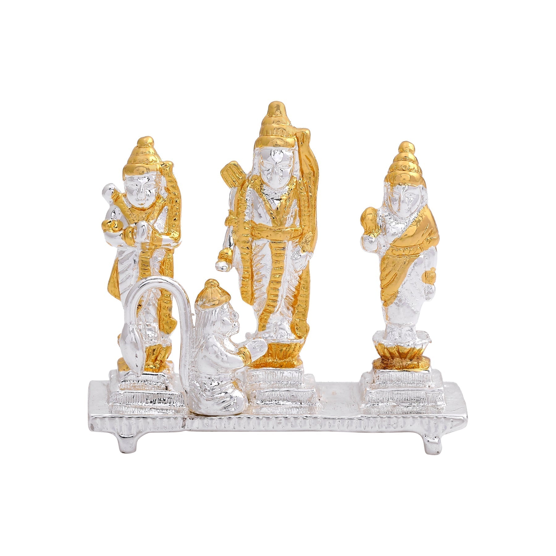 Estele Gold-Polished Spiritual Ram Darbar|God Ram,Laxman,Sita & Hanuman Idol for Home/Car Décor 