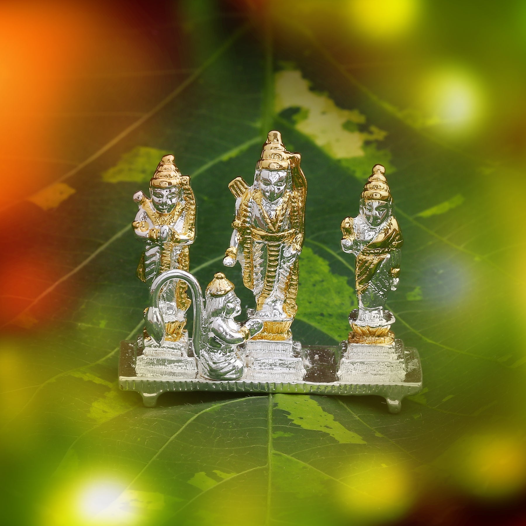 Estele Gold-Polished Spiritual Ram Darbar|God Ram,Laxman,Sita & Hanuman Idol for Home/Car Décor 