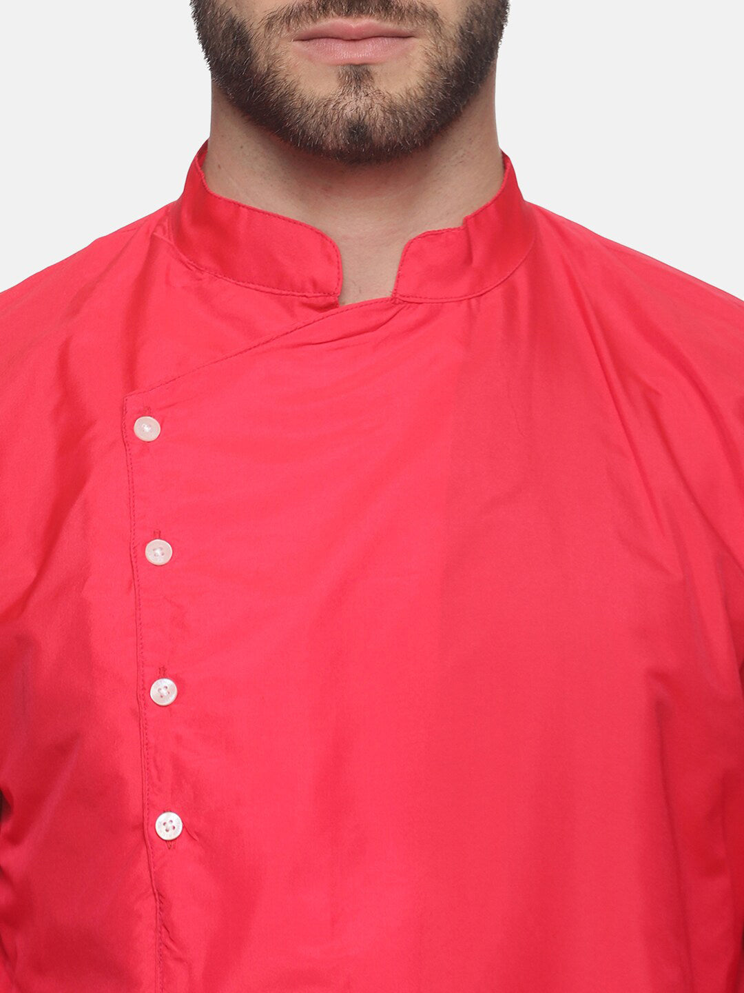 Sethukrishna Mens Rose Angrakha Kurta with Dhoti Pants