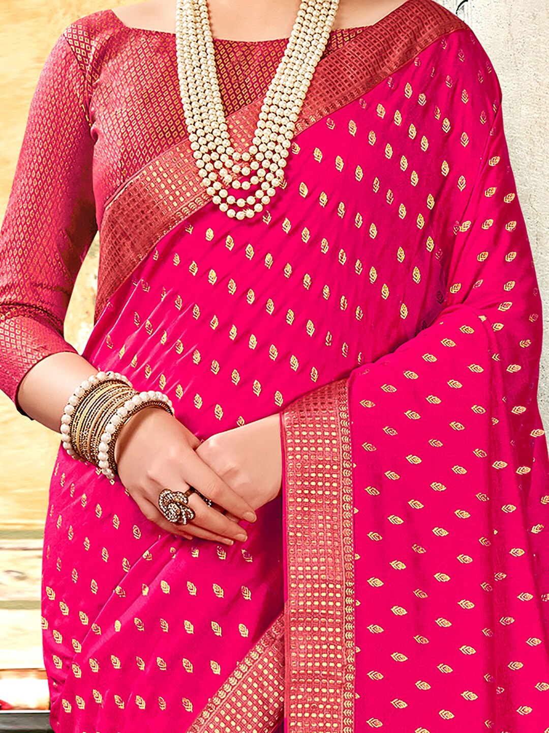 Saree Mall Ethnic Motifs Woven Design Zari Sarees