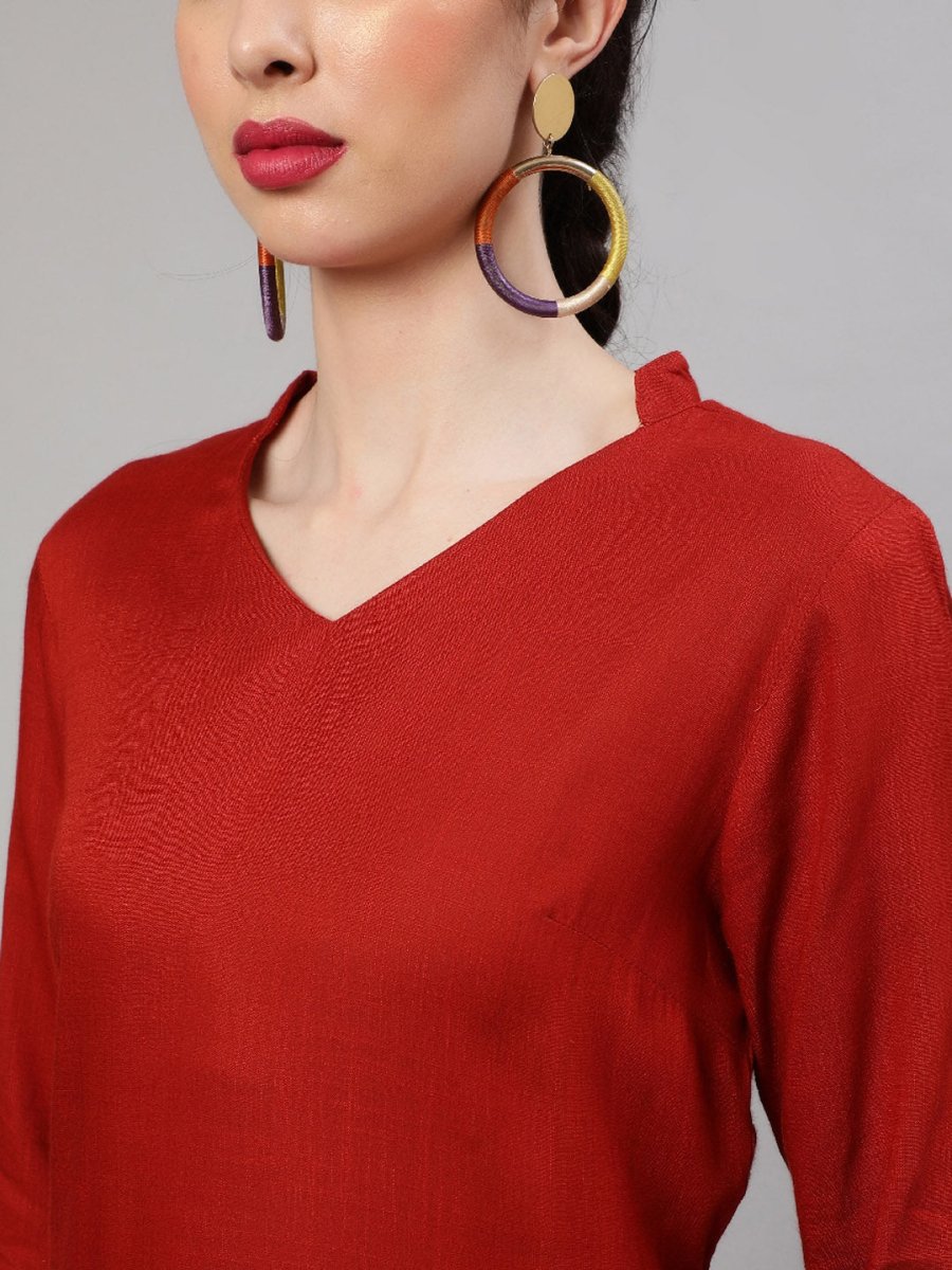 Aks Mandarin Collar Straight Kurta & Trousers