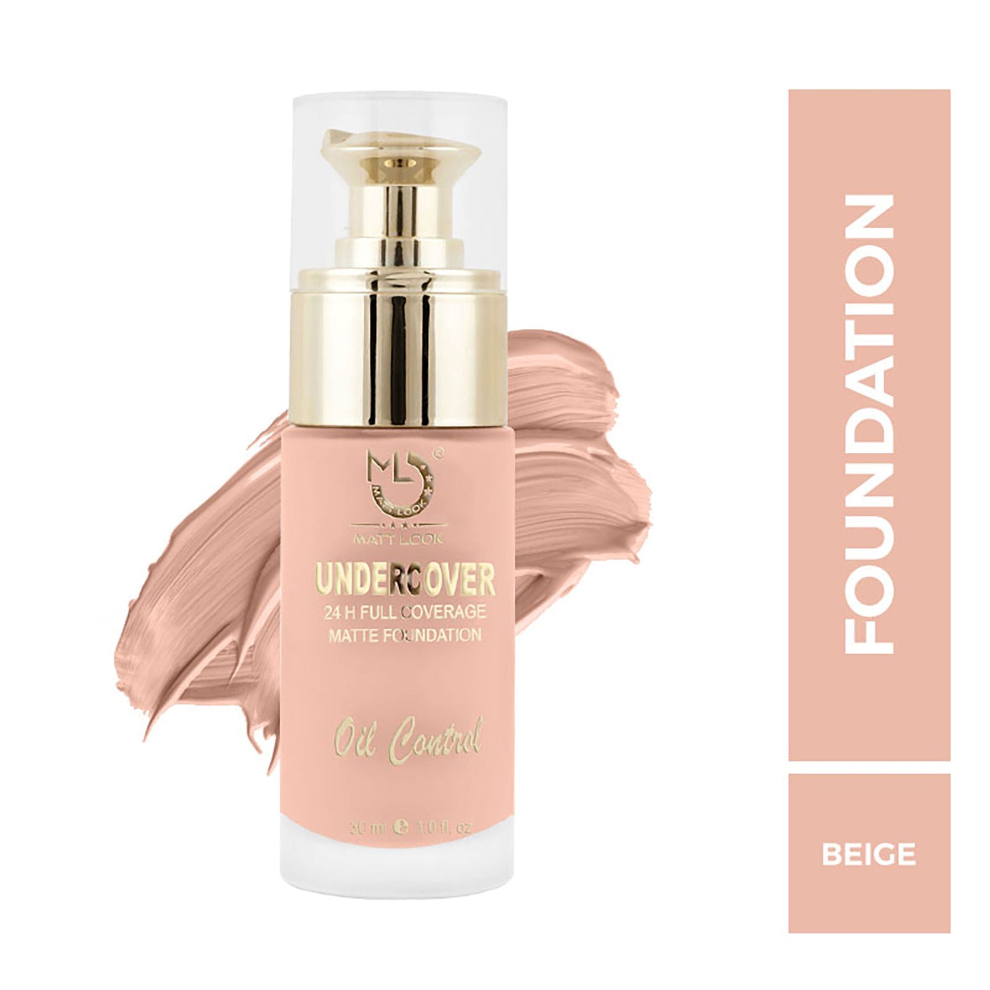 Matt Look Undercover 24Hr Full Coverage & Oil Control Matte Foundation - Beige 
