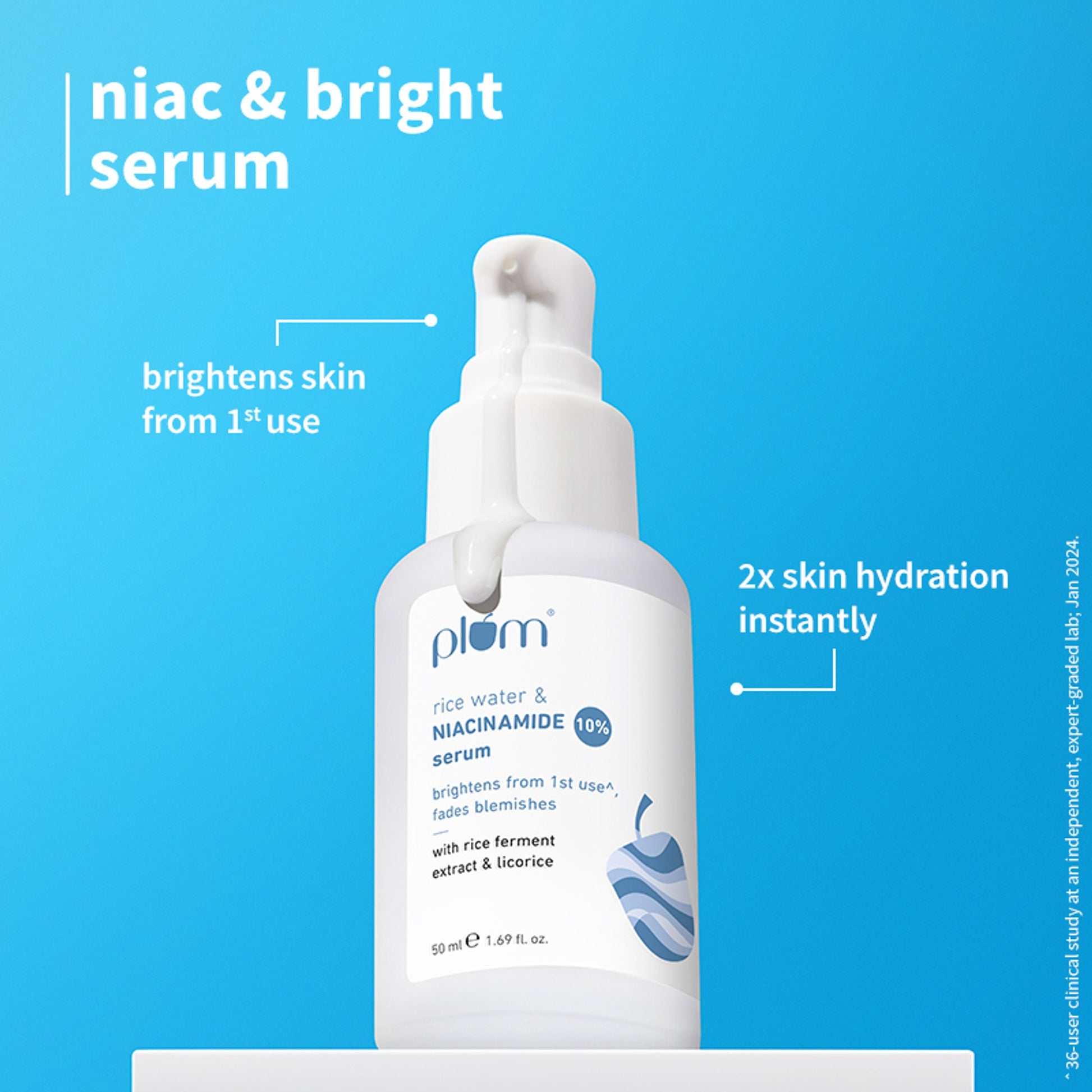 Plum Niacinamide CSMS for Brightening & Hydrated Skin Tightens Pore, Fades Blemishes & Hydrates
