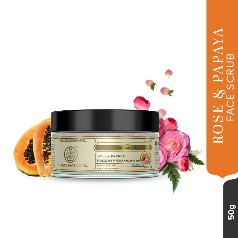 Khadi Natural Rose & Papaya Face Scrub Reduce Acne & Pimple 