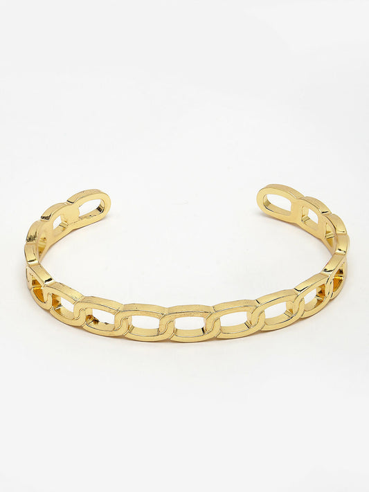 NVR Men's Gold-Plated Metal Cuff Bracelet - Grab2buy