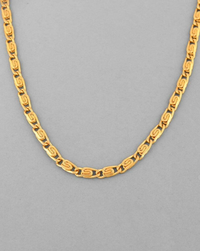 VOJ Gold-Polished Statement Chain 