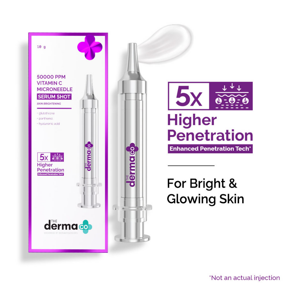 The Derma Co 50000 PPM Vitamin C Microneedle Face Serum Shot for Bright & Glowing Skin  Grab2Buy The Derma Co Grab2Buy
