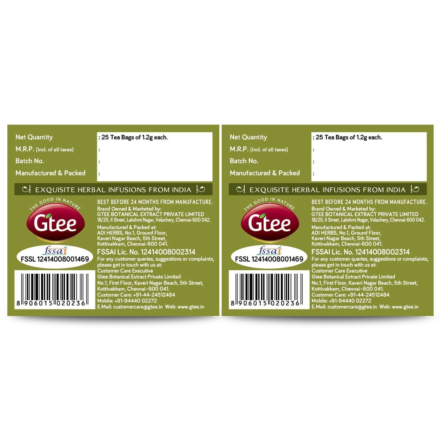 Gtee Tulsi Tea Bags