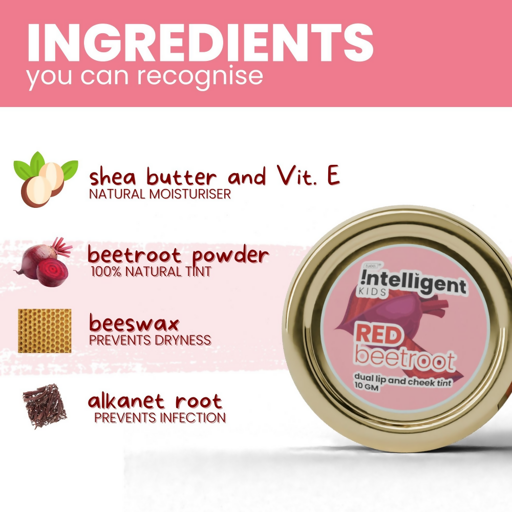 TuCo Intelligent Kids Lip & Cheek Tint For Natural Glow With Beetroot & Shea Butter  Grab2Buy TuCo Intelligent Kids Grab2Buy