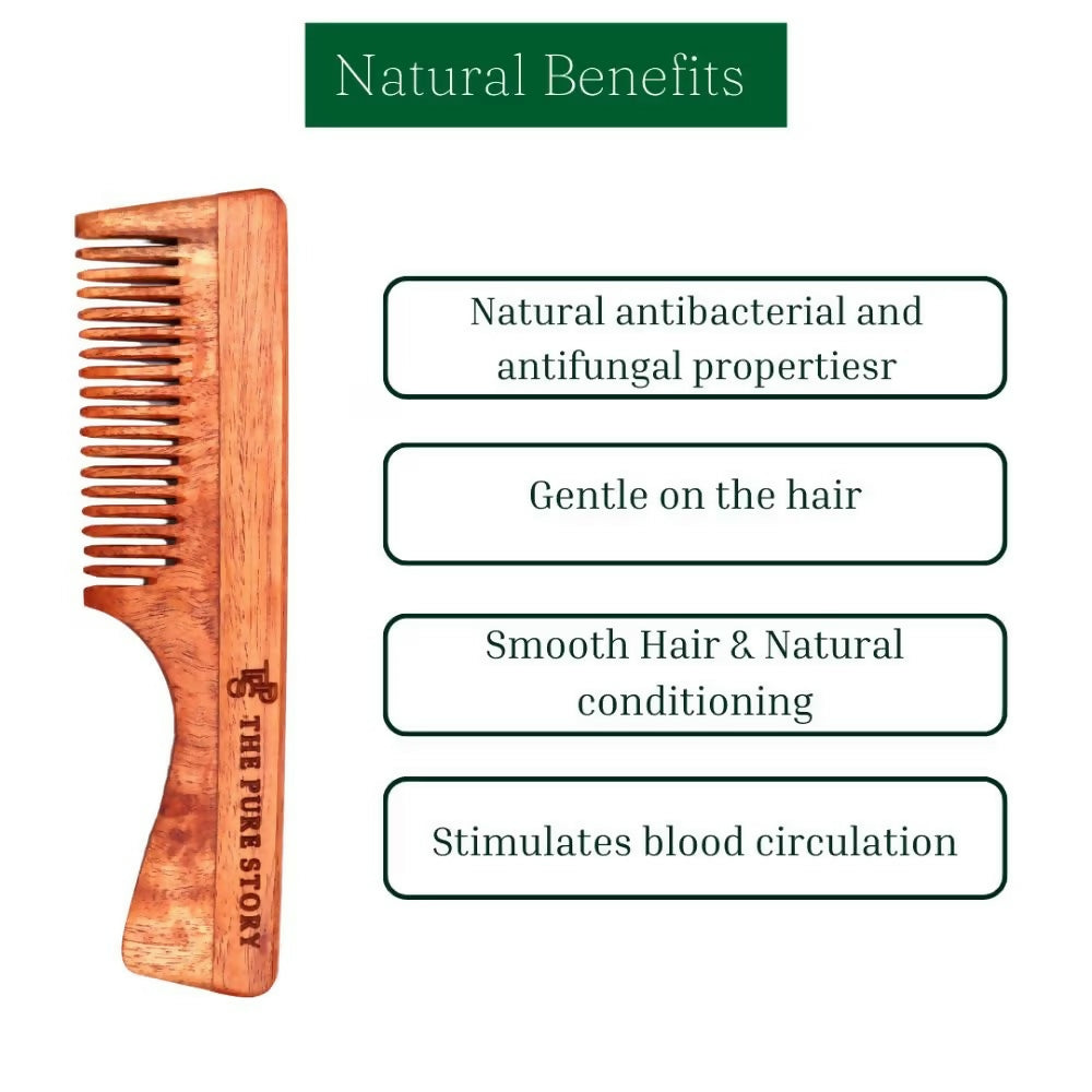 The Pure Story Oil Infused Neem Wood Handle Comb  Grab2Buy The Pure Story Grab2Buy