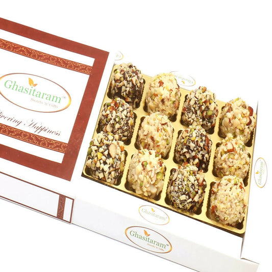Ghasitaram Chocolate Dryfruit Laddoos In White Box 