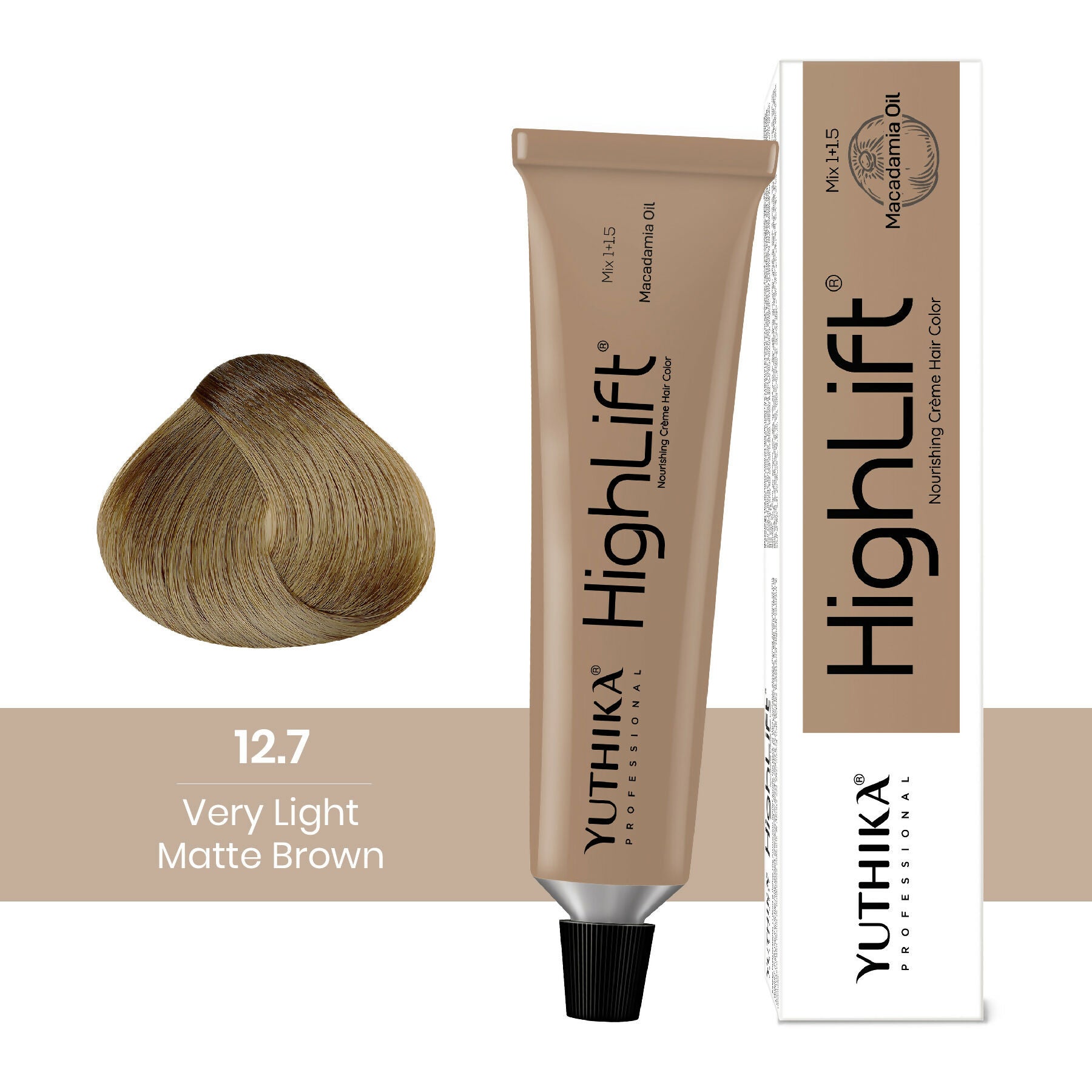 Yuthika Professional High lift Creme Hair Colour 12.7 Very Light Matte Brown  Grab2Buy Yuthika Grab2Buy