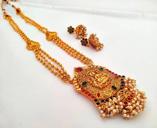 Multicolor Kemp Temple Long Necklace Set