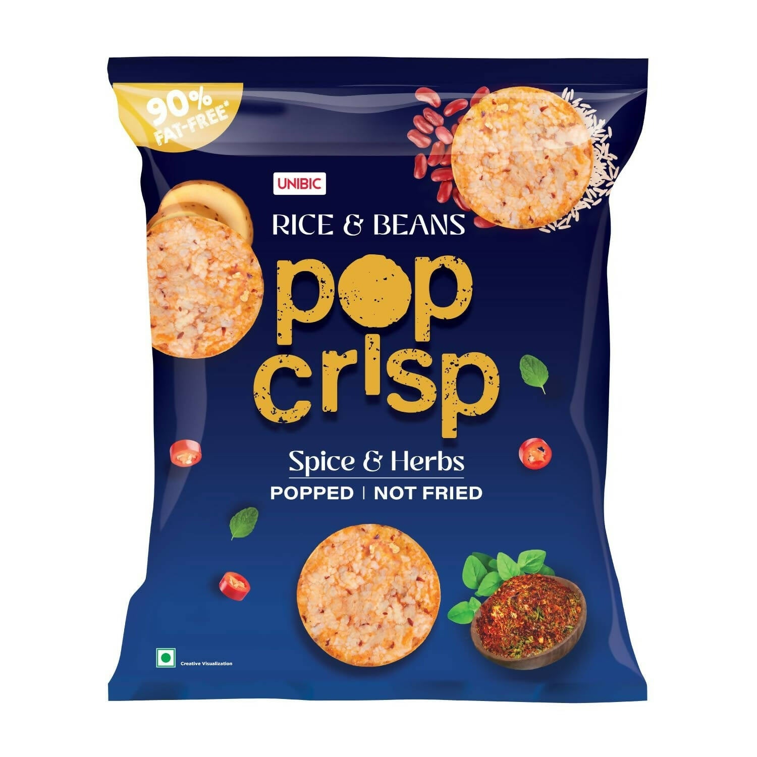 Unibic Pop Crisp Rice And Beans Popped Chips - Grab2buy