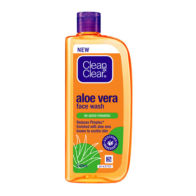 Clean & Clear Aloe Vera Face Wash - Gentle Hydrating Cleanser for Oily Skin 