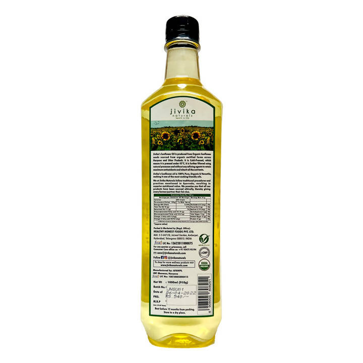 Jivika Naturals Cold Pressed Organic Sunflower Oil 