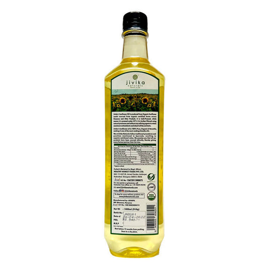 Jivika Naturals Cold Pressed Organic Sunflower Oil 