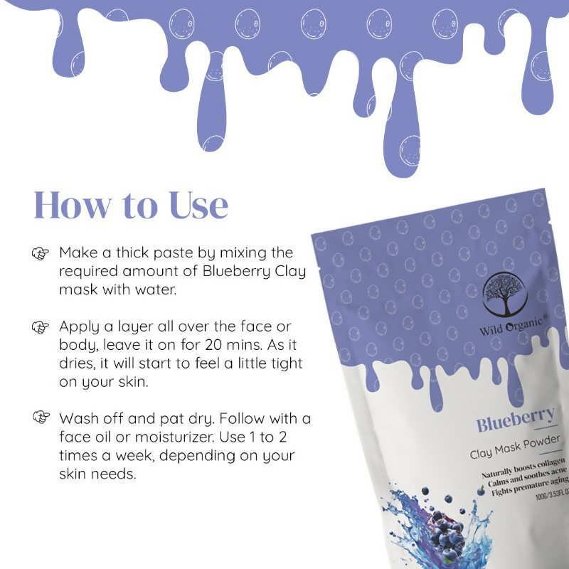 Wild Organic Blueberry Clay Mask Powder  Grab2Buy Wild Organic Grab2Buy