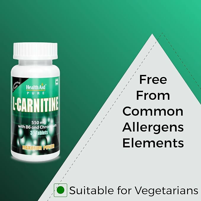 HealthAid L-Carnitine 550 mg with Vitamin B6 Chromium Tablets 