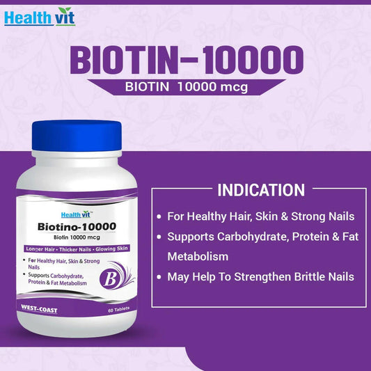 Healthvit Biotino-10000 Tablets - Grab2buy
