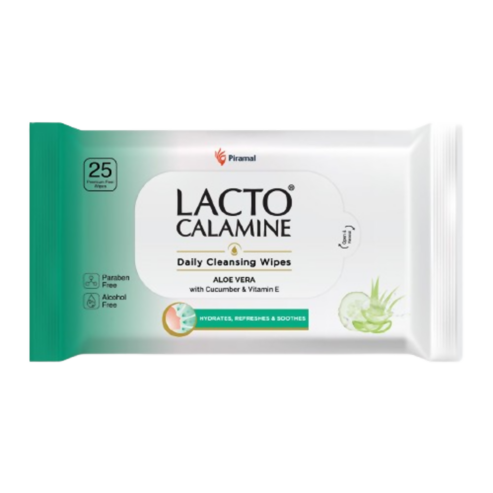 Lacto Calamine Daily Cleansing Face Wipes, Makeup Remover Wipes 