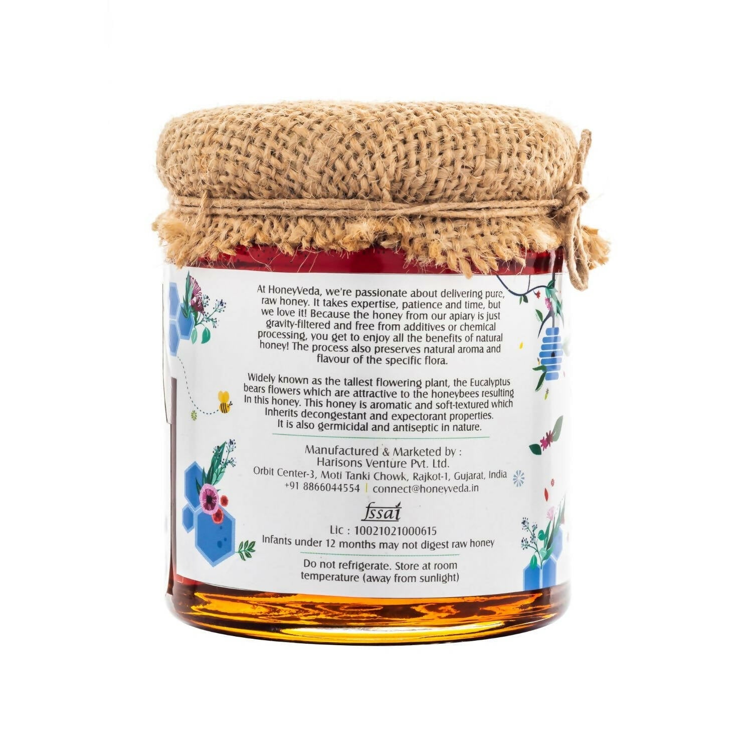 HoneyVeda Premium Raw Eucalyptus Honey 