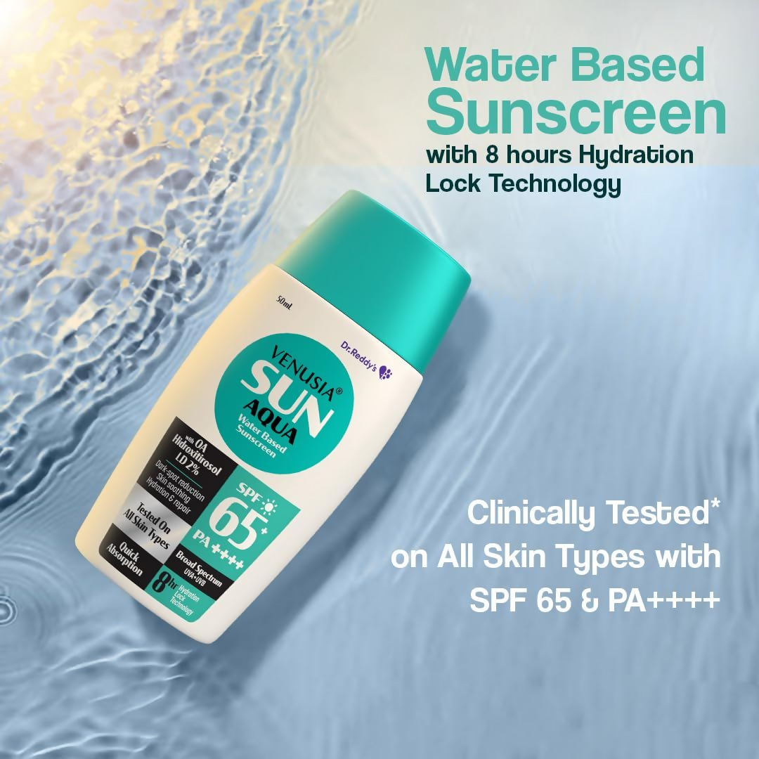 Dr. Reddy's Venusia Sun Aqua Water Based Sunscreen SPF 65 For Oily & Acne Skin  Grab2Buy Dr. Reddy's Grab2Buy
