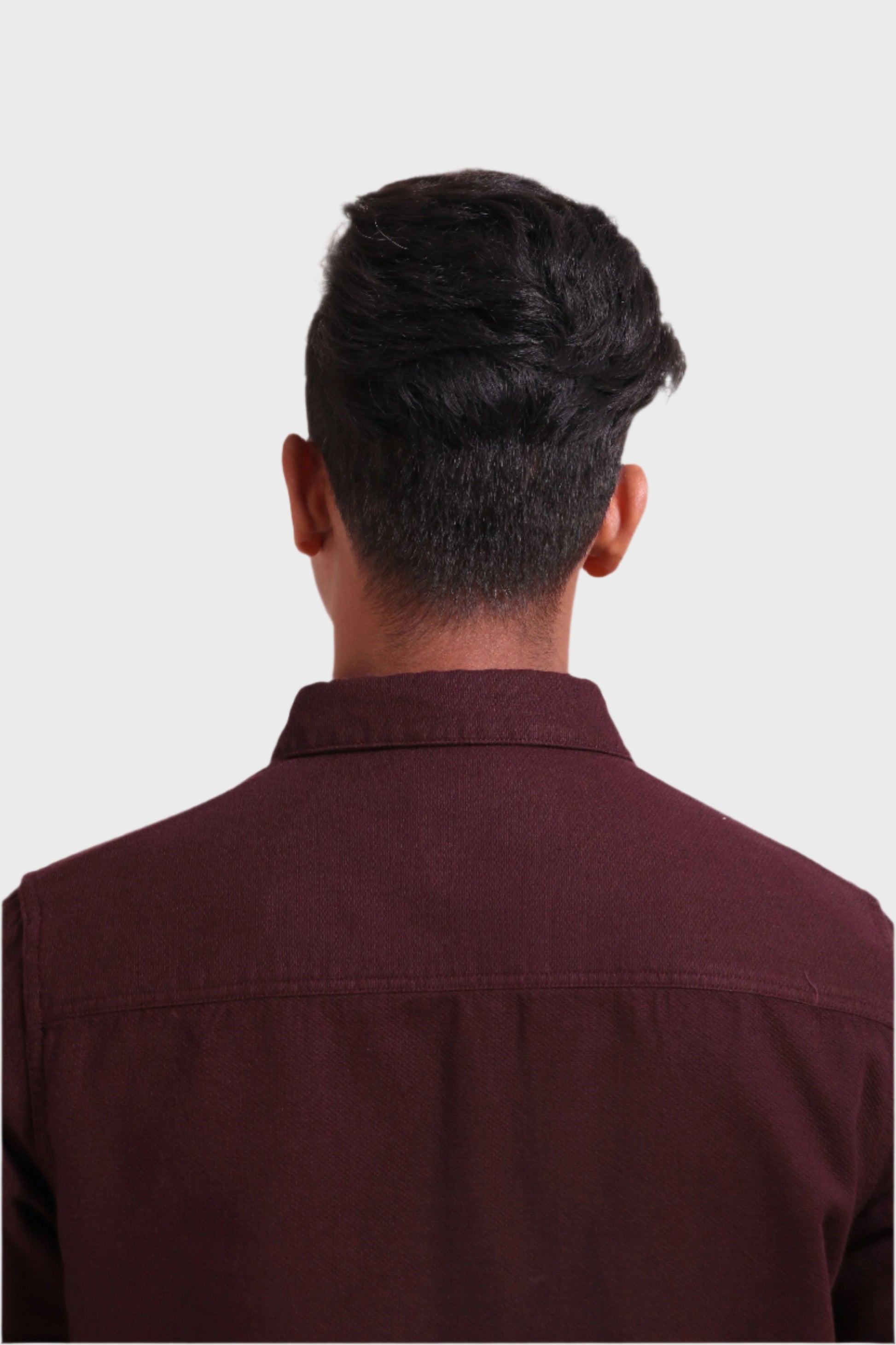 Xkind Dark Maroon Textured Shacket  Grab2Buy Xkind Grab2Buy