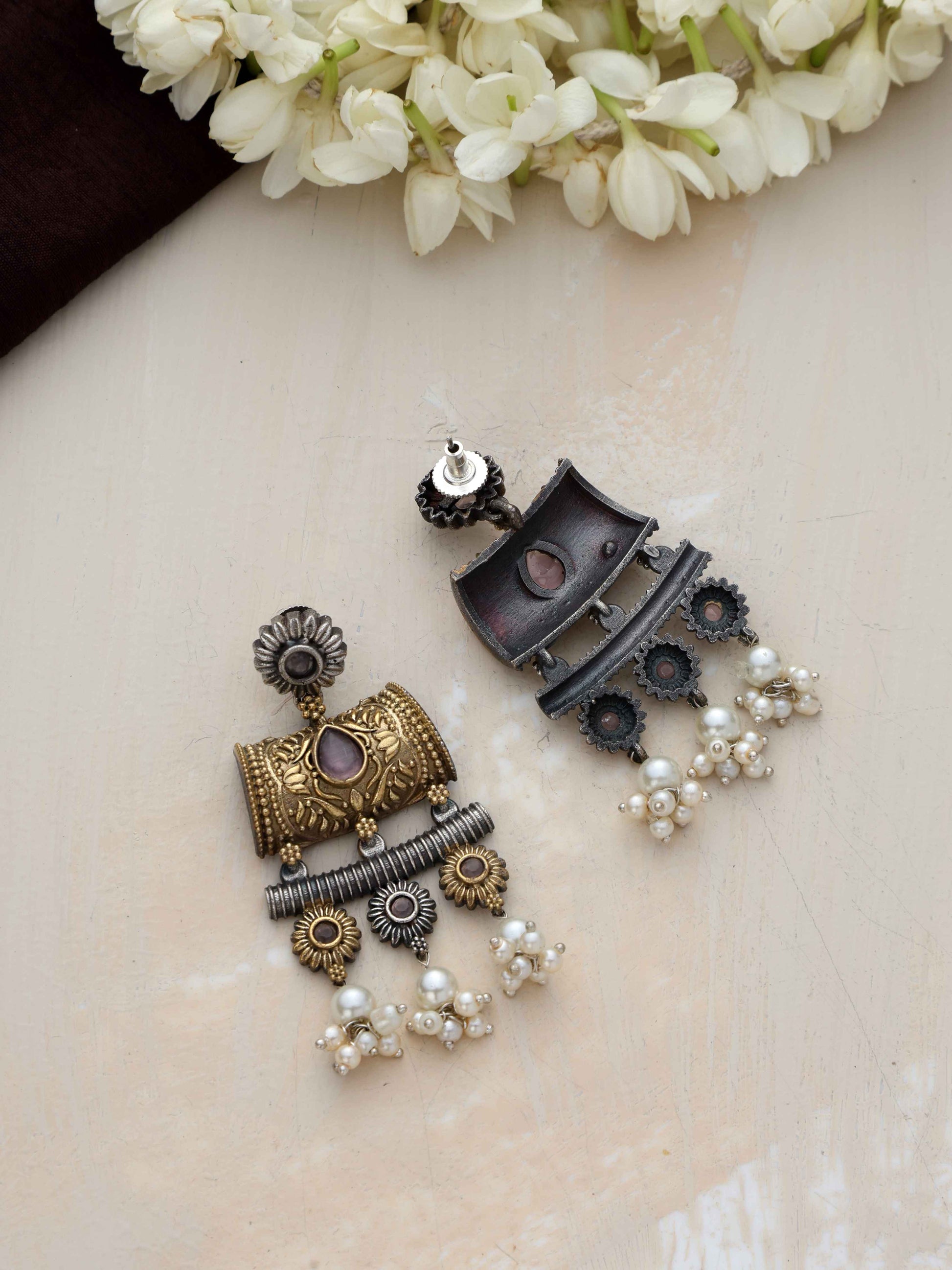 trueBrowns Silver Gold Tone Dangle Earrings Truebrowns Lifestyle