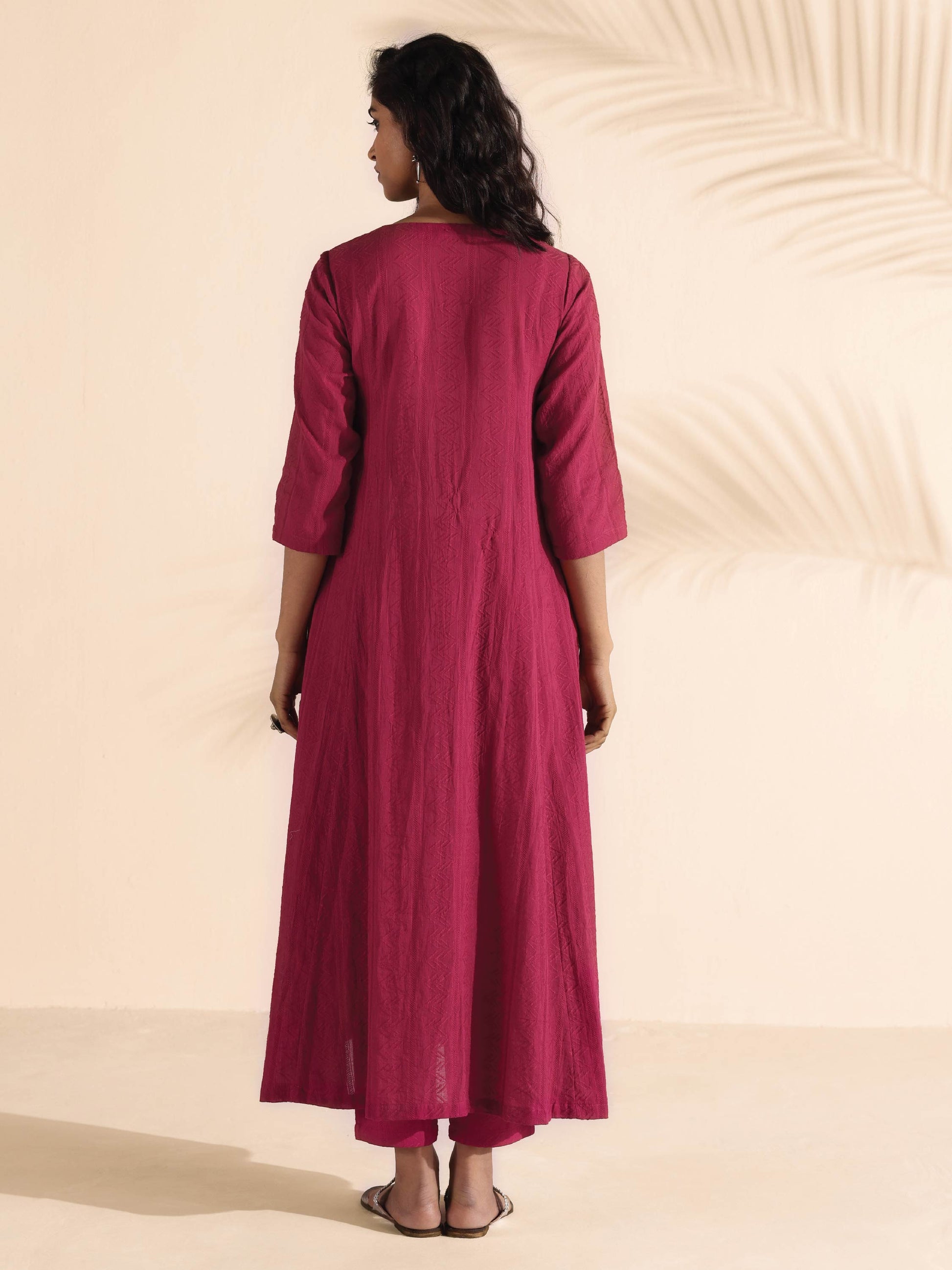 trueBrowns Carrot Cotton Dobby Kurta Pant Set 