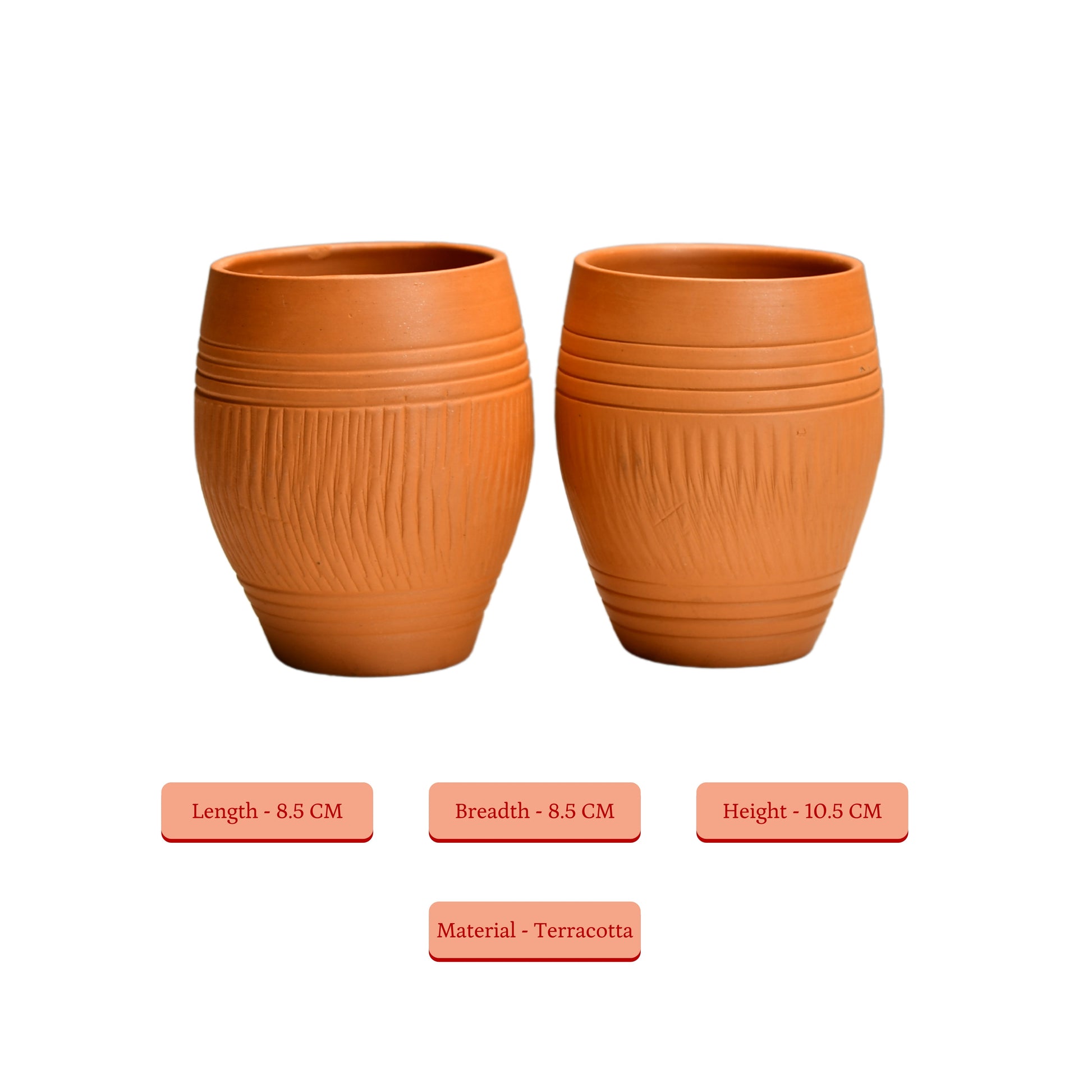 Sowpeace Premium Set of 2 Unglazed Terracotta Glasses