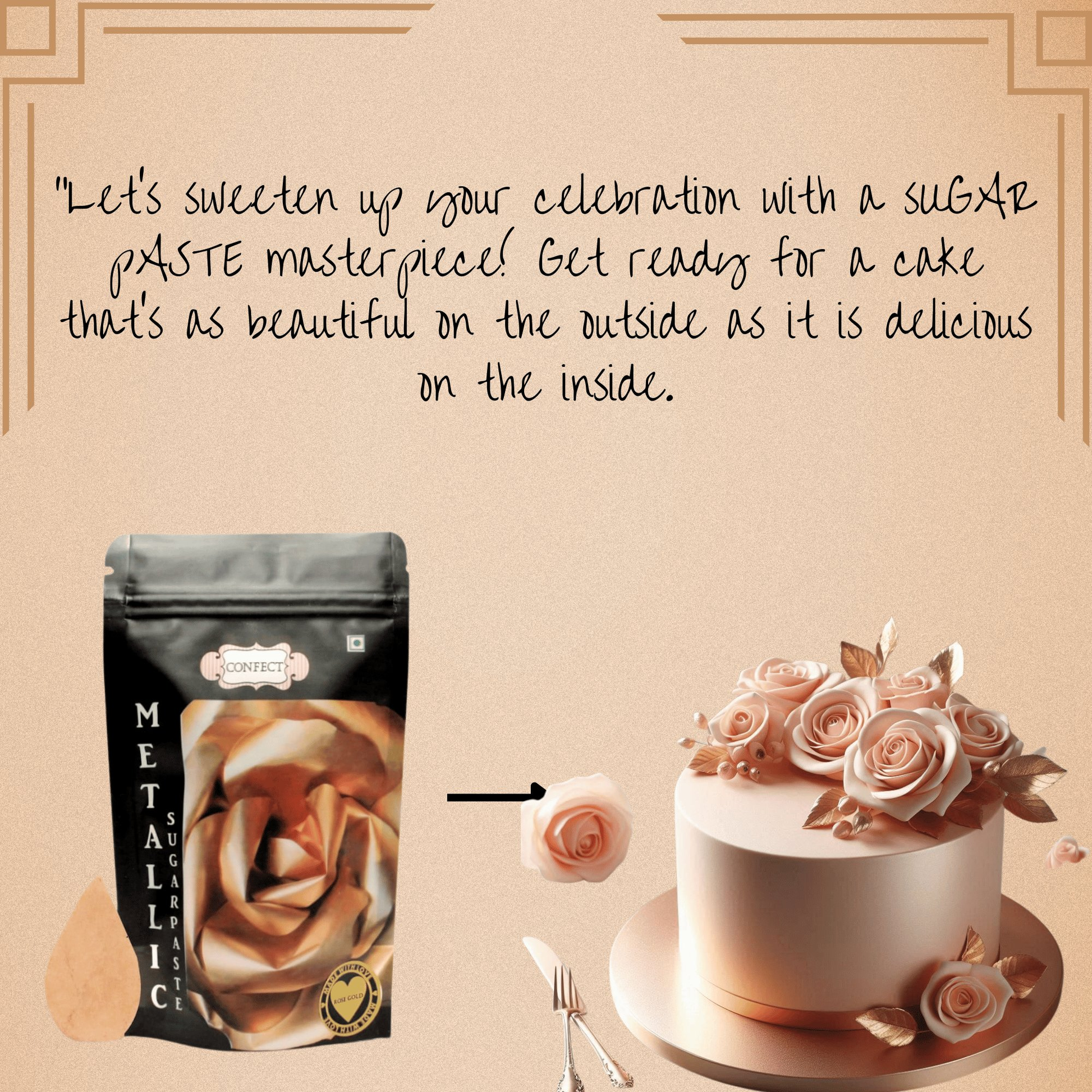 Confect Rose Gold Sugar | Edible Sugar Paste