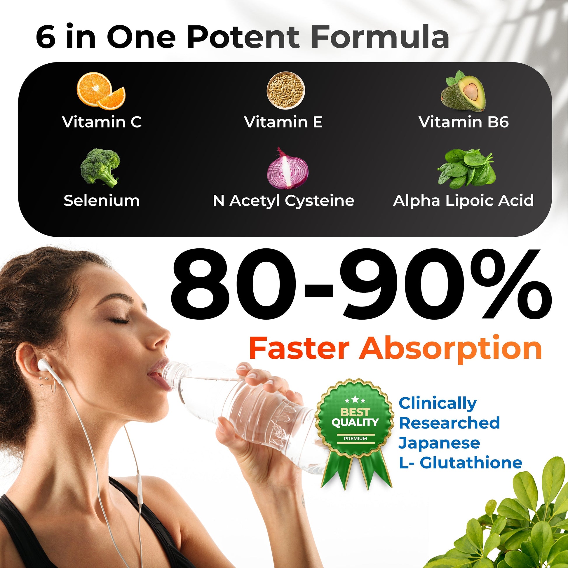 Health Veda Organics L-Glutathione Capsules 