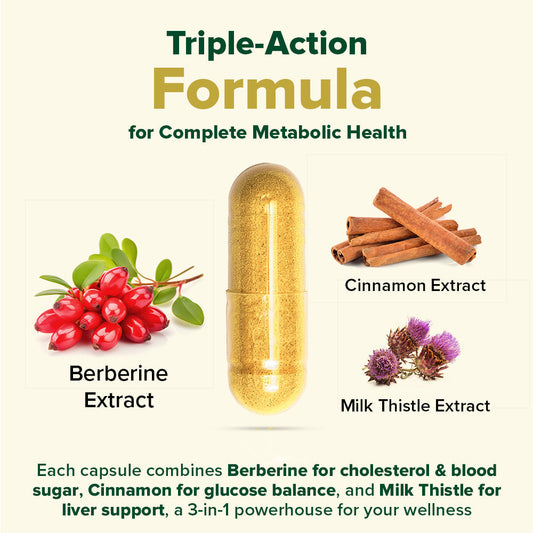 Berberine 1200 mg with Cinnamon Extract & Milk Thistle