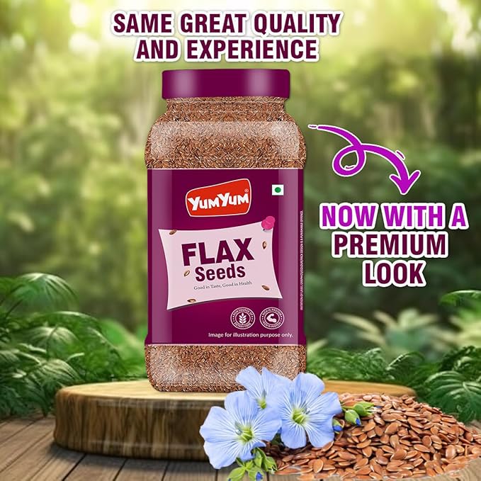 Yum Yum Roasted & Salted Flax Seeds Jar  Grab2Buy Yum Yum Grab2Buy
