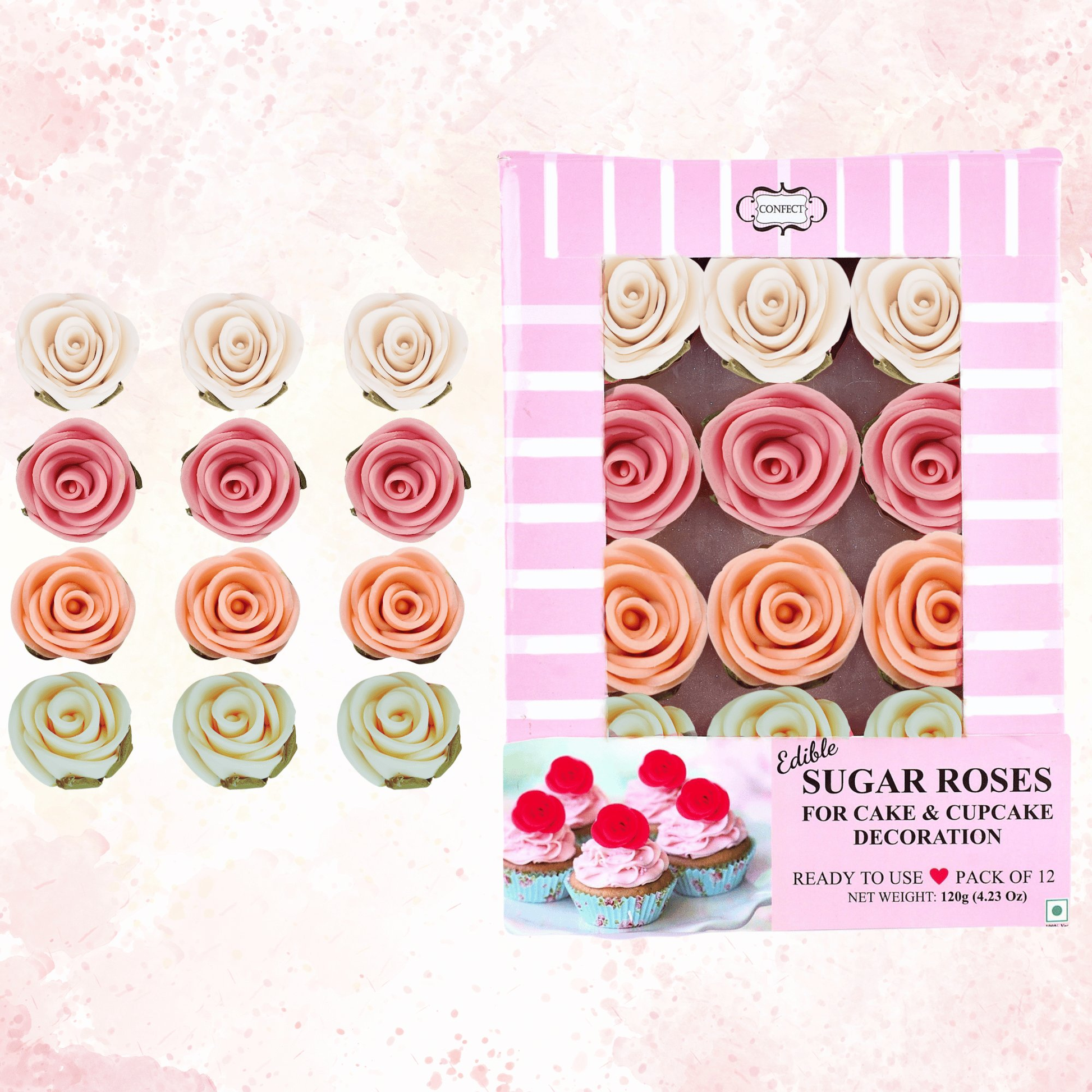 Confect Ombre- 3 | Edible Sugar Roses Topper